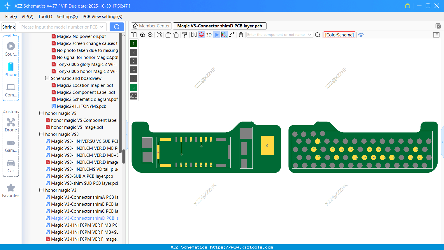 Honor Magic V3-Connector ShimD PCB Layer